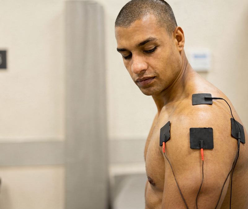TENS unit with remote control pads and cables