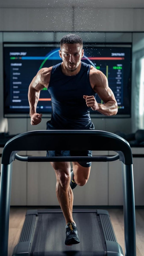 Athlete using massage gun on shoulder after training